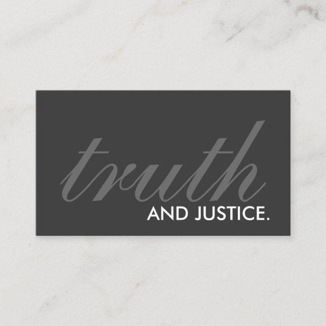 truth and justice. (colour customisable) business card (Front)