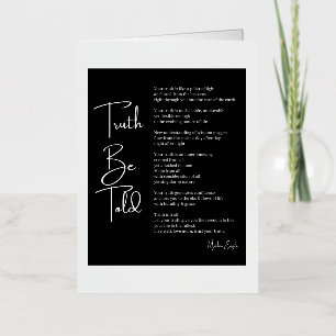 Truth Be Told poem Foil Greeting Card