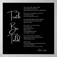 Truth Be Told poem poster wall art decor