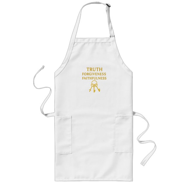 Truth, Forgiveness and Faithfulness Christian Long Apron (Front)