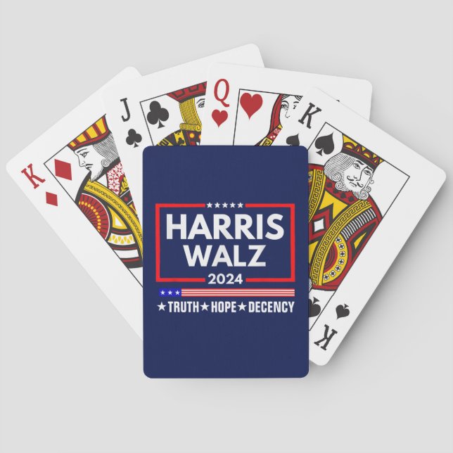Truth Hope Decency Harris Walz 2024 Playing Cards (Back)