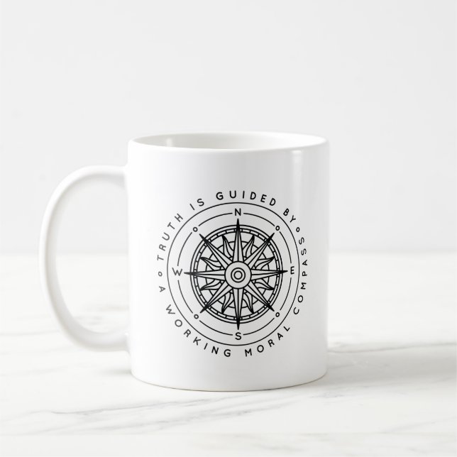 Truth is guided by a working moral compass coffee mug (Left)