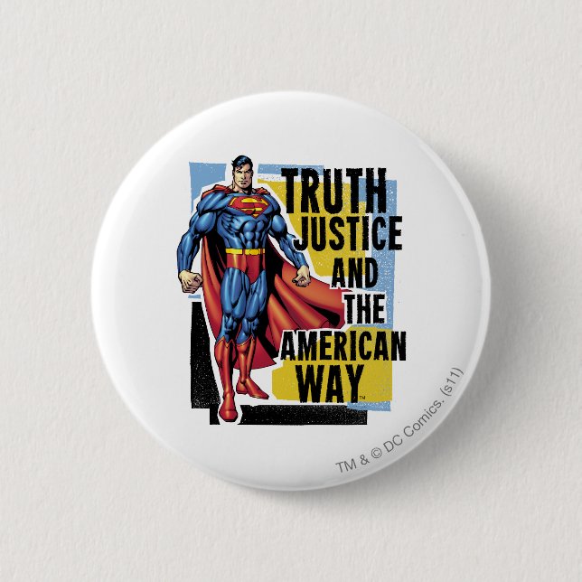 Truth, Justice 6 Cm Round Badge (Front)