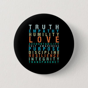 Truth Love Empathy Self Awareness Insrational Word 6 Cm Round Badge