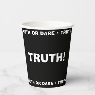 Truth or Dare Beer Pong Party Game TRUTH Black Paper Cups