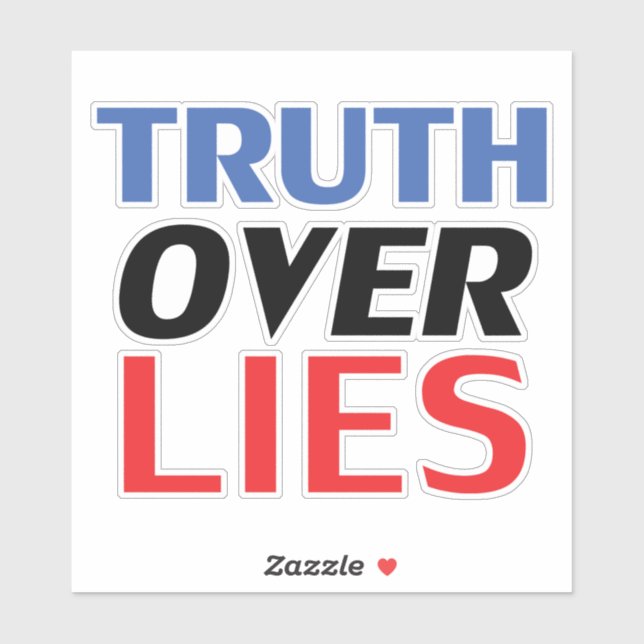 "Truth over Lies" Blue Black Red Vinyl Stickers (Sheet)
