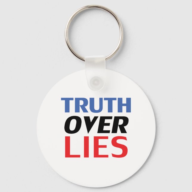 "Truth over Lies" Blue Red White Black Key Ring (Front)