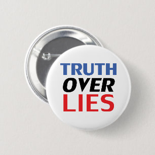 "Truth over Lies" blue white red black - 6 Cm Round Badge