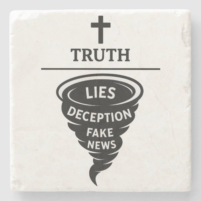 Truth over lies stone coaster (Front)