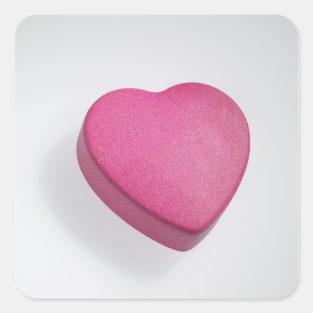 Try again heart candy square sticker (Front)