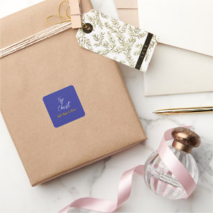 Try Christ Deep Blue Square Sticker