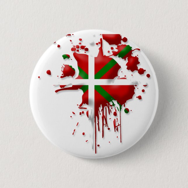 try flag Euskadi Basque 6 Cm Round Badge (Front)