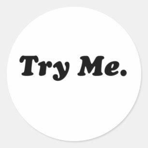 try me classic round sticker