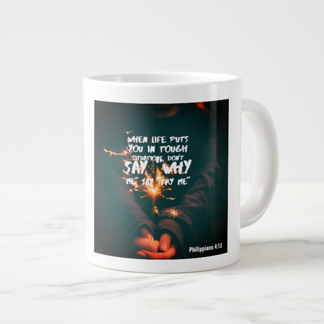 Try Me (Scripture) - Jumbo Mug (Front Right)