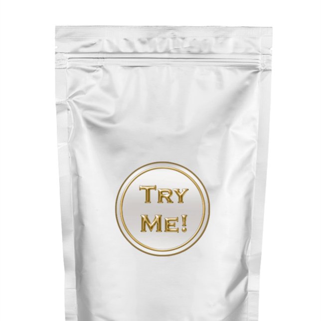 Try Me Silver Gold For Tester Sample Containers Classic Round Sticker (Try Me Silver Gold For Tester Sample Containers Classic Round Sticker)