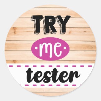 Try Me tester label