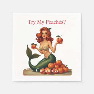 Try My Peaches Mermaid Thunder_Cove Napkin