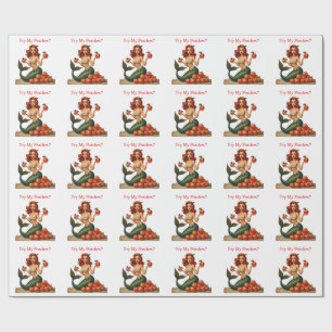 Try My Peaches Mermaid Thunder_Cove Wrapping Paper
