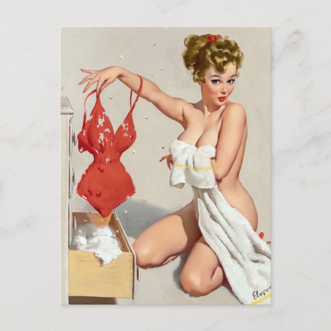 Try on pin up postcard (Front)