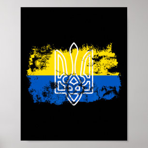 Tryzub Stand United With Ukraine Trident Ukrainian Poster