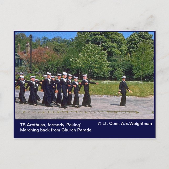 TS Arethusa, formerly 'Peking' Postcard (Front)