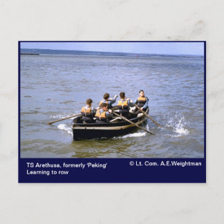 TS Arethusa,learning to row Postcard