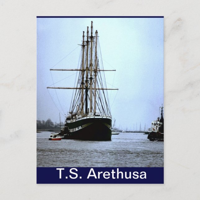 TS Arethusa,Leaving Upnor Postcard (Front)