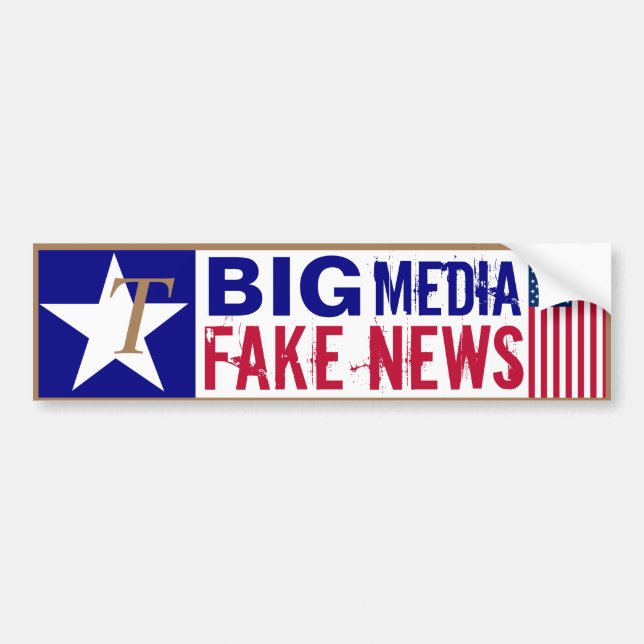T's for Trump Big Media Fake News Bumper Sticker (Front)