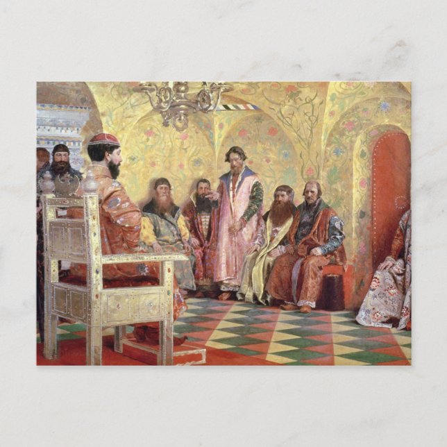 Tsar Mikhail Fyodorovich  with Boyars Postcard (Front)