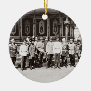 Tsar Nicholas II (1868-1918) standing in the garde Ceramic Tree Decoration