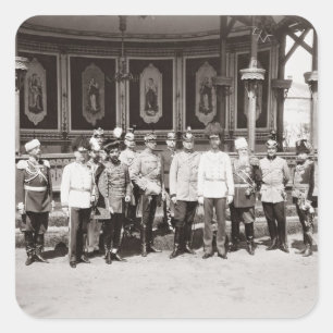 Tsar Nicholas II (1868-1918) standing in the garde Square Sticker