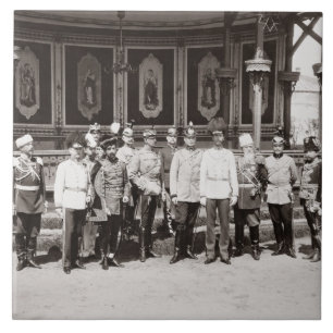 Tsar Nicholas II (1868-1918) standing in the garde Tile