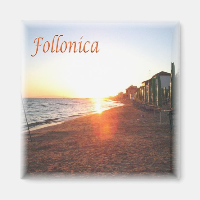 TSC010 FOLLONICA, Sunset, Tuscany, Fridge Magnet (Front)
