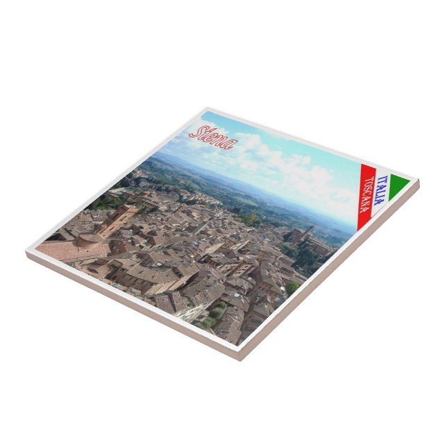 TSC044 SIENA Aerial View, Tuscany, Tile (Side)