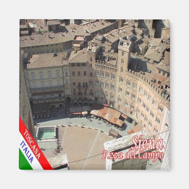 TSC054 SIENA Piazza del Campo, Tuscany, Fridge Magnet (Front)