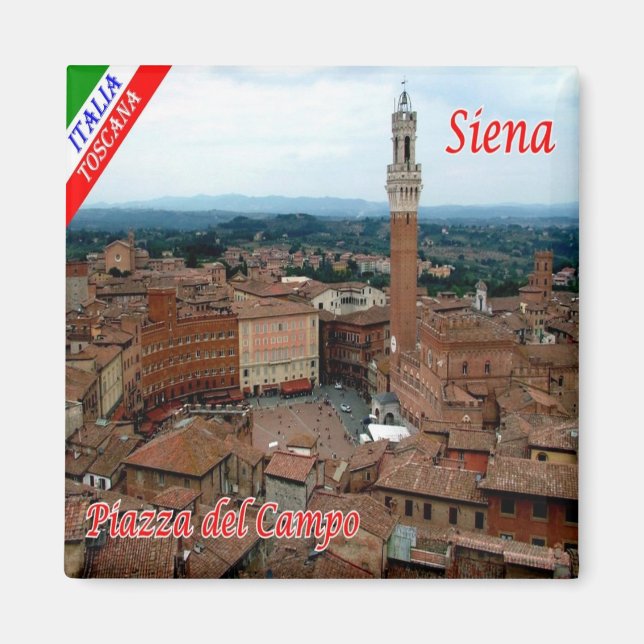 TSC056 SIENA, Piazza del Campo, Tuscany, Fridge Magnet (Front)