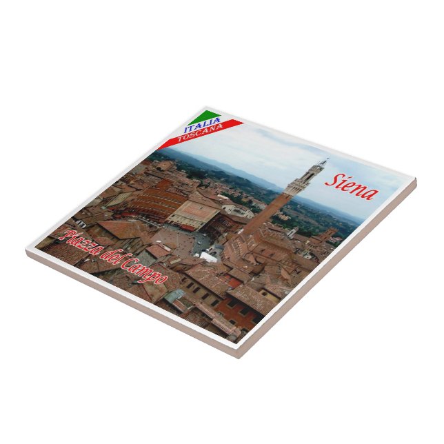 TSC056 SIENA, Piazza del Campo, Tuscany, Tile (Side)