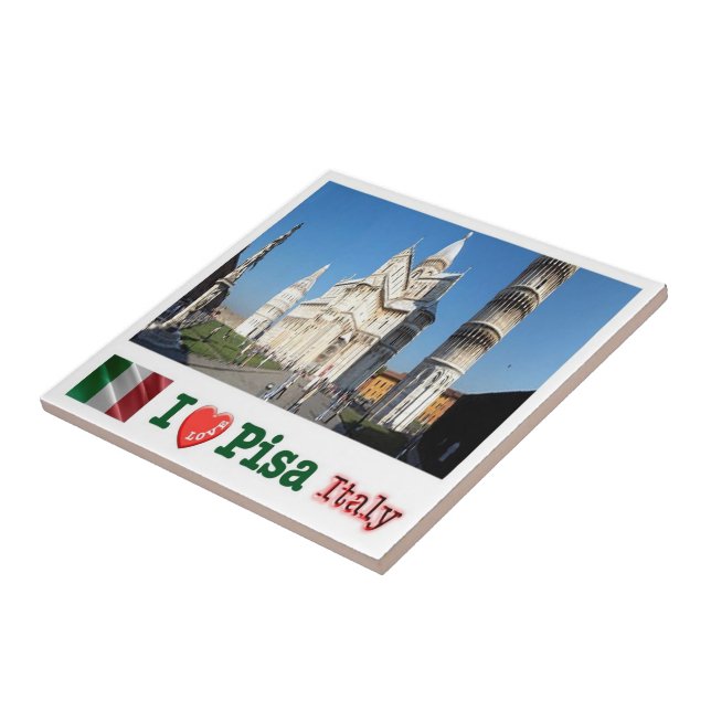 TSC098 PISA I Love, Piazza Duomo, Tuscany, Tile (Side)