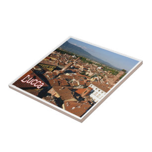 TSC110 LUCCA, Panorama, Tuscany, Italy, Tile