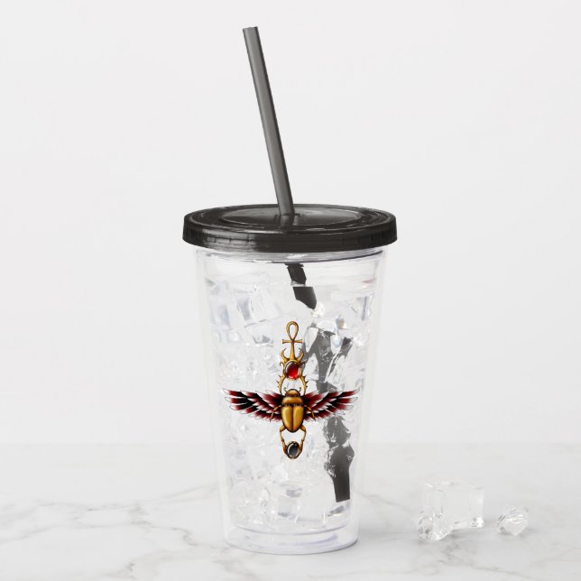 TSDS: Seth's Scarab Coat Graphic  Acrylic Tumbler (Front Ice)