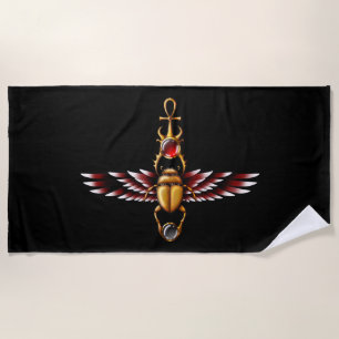 TSDS: Seth's Scarab Coat Graphic Beach Towel