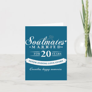 Tshirt 20th Wedding Anniversary Husband Wife Card