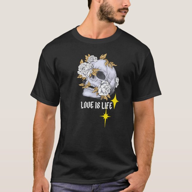  Tshirt design skull with flowers (Front)