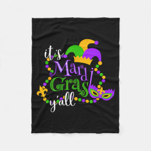 Tshirt Mardi Gras Yall Mardi Gras Fleece Blanket