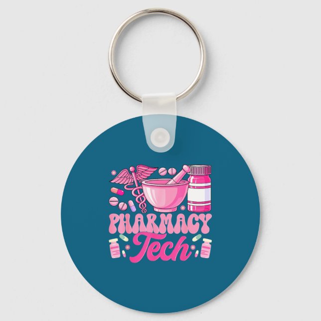 Tshirt Pharmacy Tech Technician Pharmacist Student Key Ring (Front)