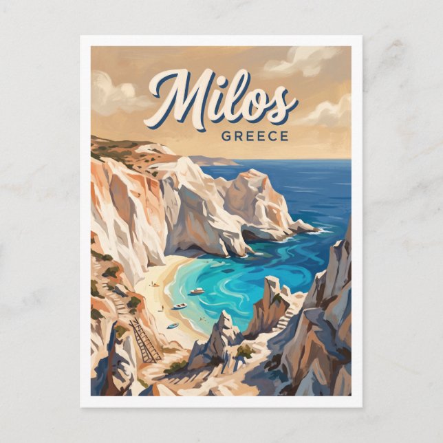 Tsigrado Beach Milos Greece Postcard (Front)