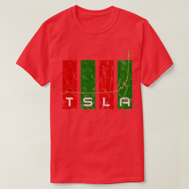 TSLA Stock Chart T-Shirt (Design Front)
