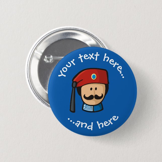 Tsolias Head 6 Cm Round Badge (Front & Back)