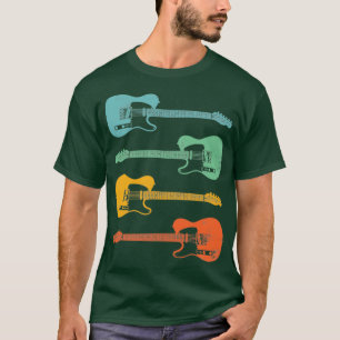 TStyle Electric Guitar Cool Retro Colours T-Shirt