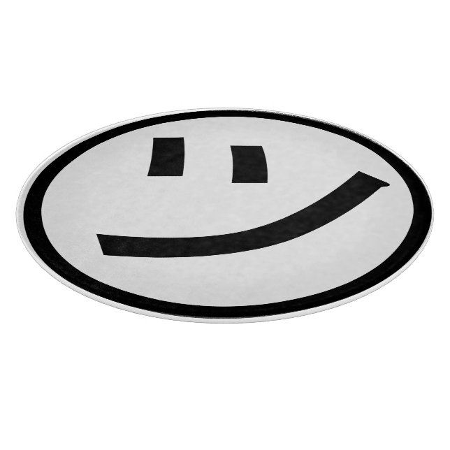 ㋡ Tsu Kana Katakana Smiling Emoji / Emoticon Cutting Board (Corner)